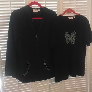 Jacket and a Butterfly 🦋 Embellished Top (S)